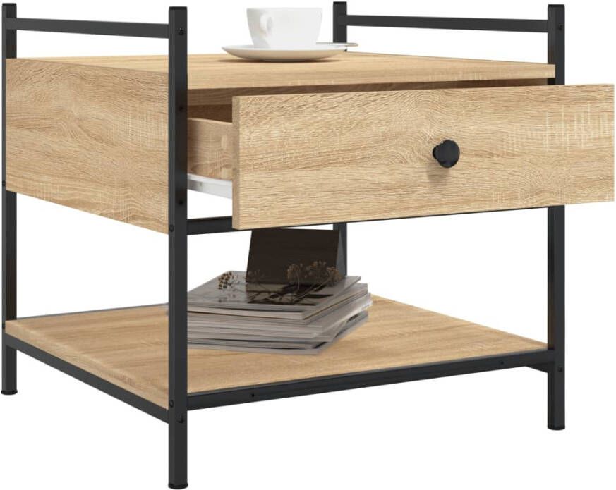 VidaXL -Salontafel-50x50x50-cm-bewerkt-hout-sonoma-eikenkleurig - Foto 4