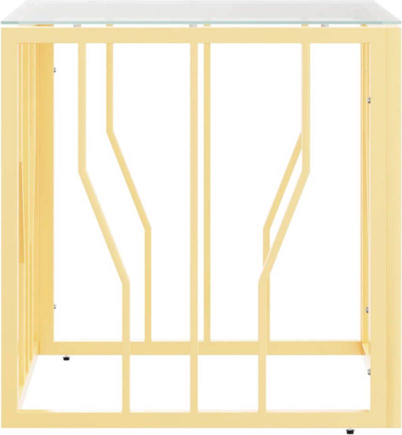 VidaXL -Salontafel-50x50x50-cm-roestvrij-staal-en-glas-goudkleurig - Foto 7