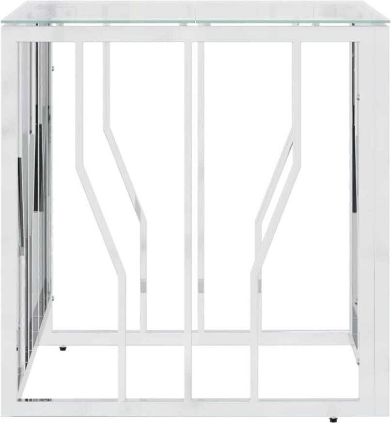 VidaXL -Salontafel-50x50x50-cm-roestvrij-staal-en-glas-zilverkleurig