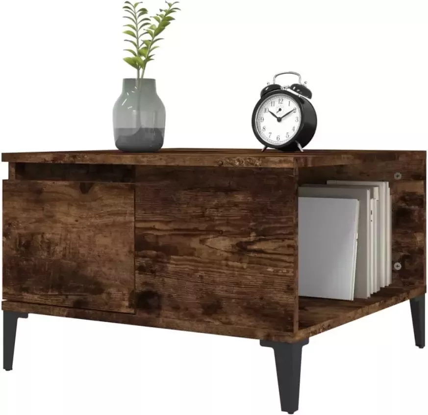 VidaXL -Salontafel-55x55x36 5-cm-bewerkt-hout-gerookt-eikenkleurig