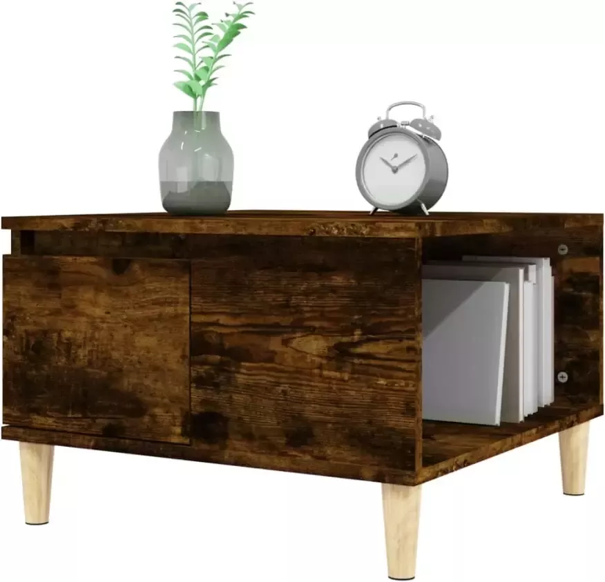 VidaXL -Salontafel-55x55x36 5-cm-bewerkt-hout-gerookt-eikenkleurig - Foto 2