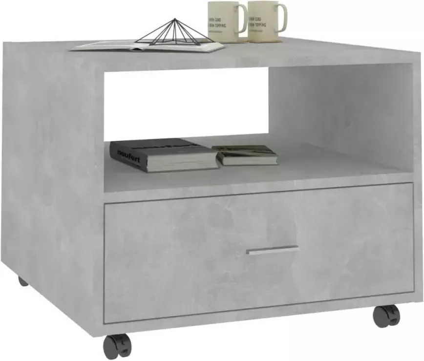 VidaXL -Salontafel-55x55x40-cm-bewerkt-hout-betongrijs - Foto 2