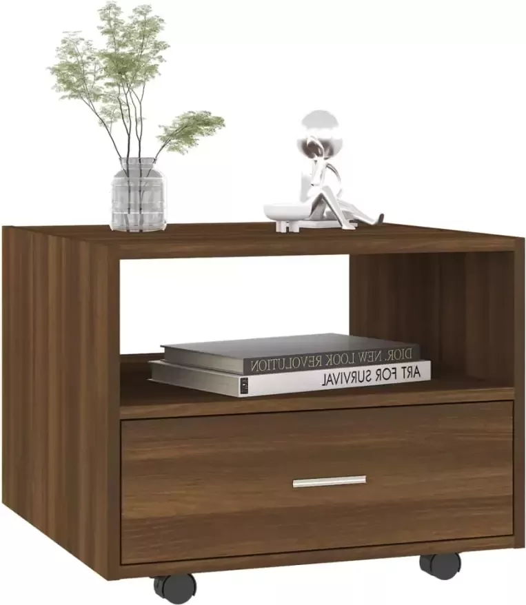 VidaXL -Salontafel-55x55x40-cm-bewerkt-hout-bruineikenkleurig - Foto 2