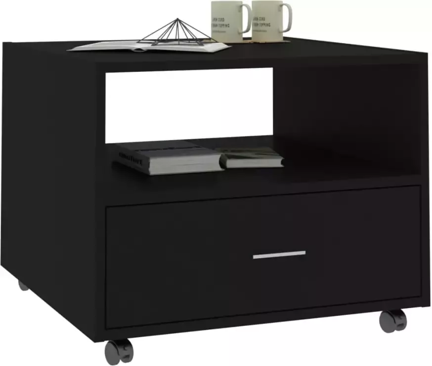 VidaXL -Salontafel-55x55x40-cm-bewerkt-hout-zwart - Foto 2