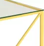 VidaXL Salontafel 55x55x55 cm roestvrij staal en glas goudkleurig - Thumbnail 3
