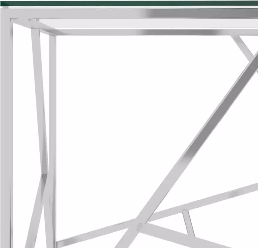 VIDAXL Salontafel 55x55x55 cm roestvrij staal en glas zilverkleurig