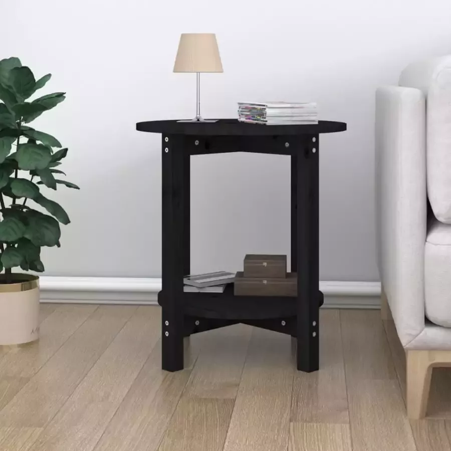 Furniture Limited vidaXL Salontafel Ø 55x60 cm massief grenenhout zwart - Foto 2