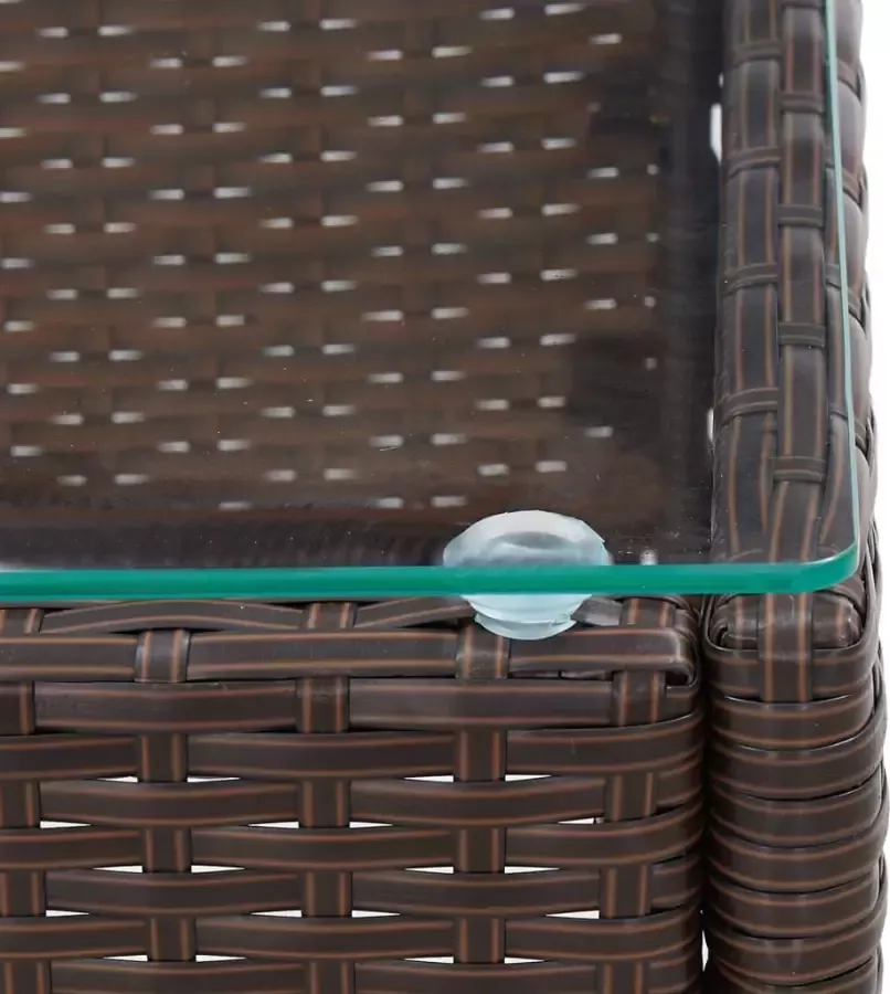 VidaXL Salontafel 60x40x36 cm poly rattan bruin
