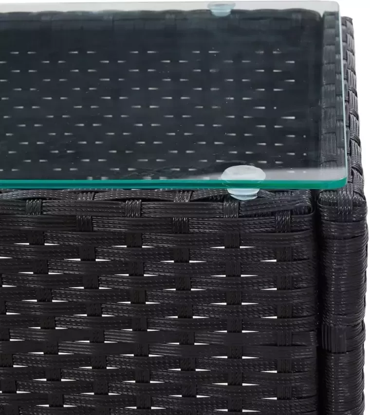 VidaXL Salontafel 60x40x36 cm poly rattan zwart