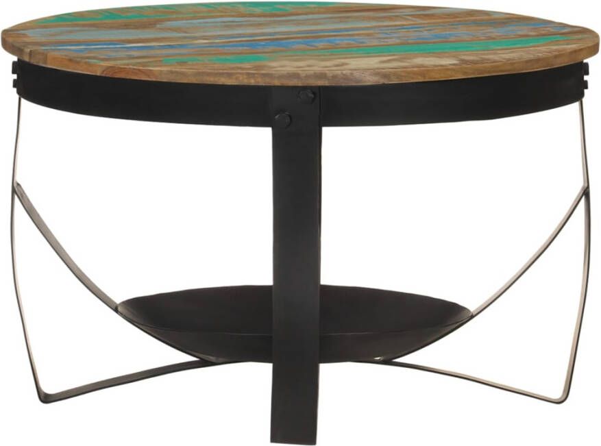 VidaXL Salontafel Ã˜ 68x43 cm massief hout hergebruikt en ijzer - Foto 3