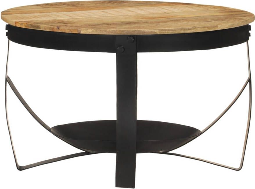 VidaXL Salontafel Ã˜ 68x43 cm massief mangohout en ijzer - Foto 3