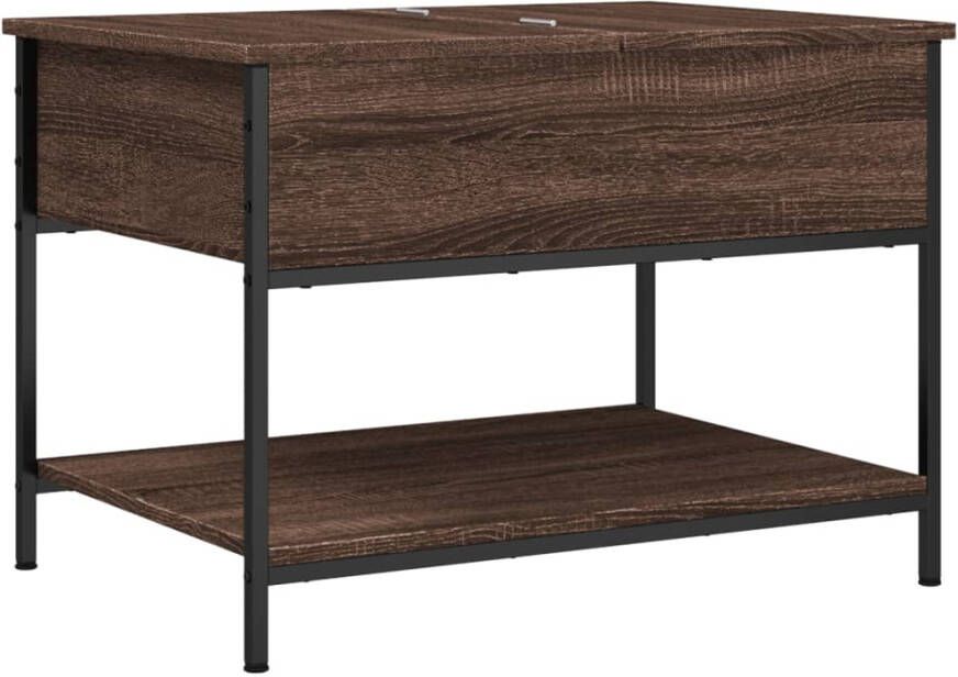VidaXL -Salontafel-70x50x50-cm-bewerkt-hout-en-metaal-bruineikenkleur - Foto 5