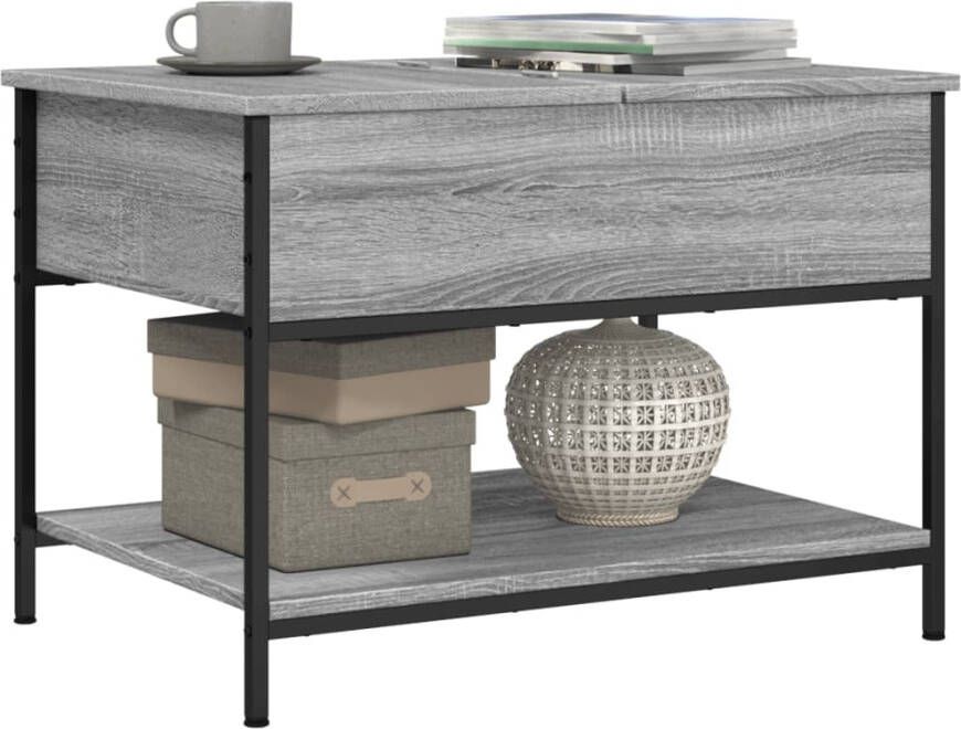 VidaXL -Salontafel-70x50x50-cm-bewerkt-hout-en-metaal-grijs-sonoma - Foto 4