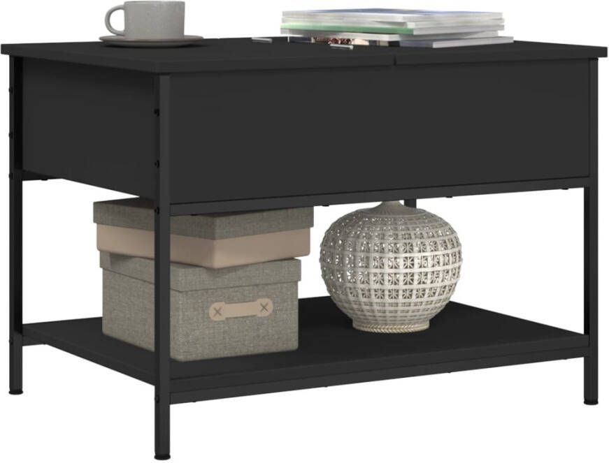 VidaXL -Salontafel-70x50x50-cm-bewerkt-hout-en-metaal-zwart - Foto 2