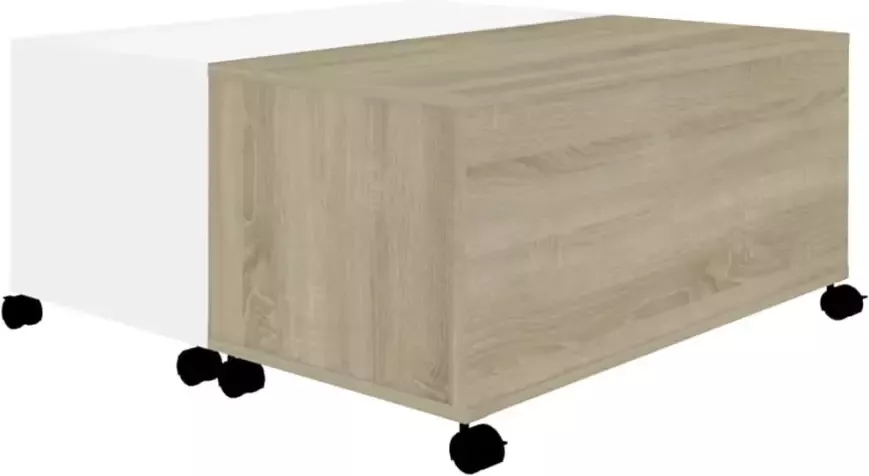 VidaXL -Salontafel-75x75x38-cm-bewerkt-hout-wit-en-sonoma-eikenkleurig - Foto 3