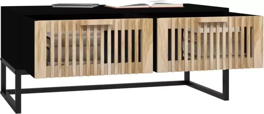 VidaXL -Salontafel-80x40x35-cm-bewerkt-hout-en-ijzer-zwart - Foto 5