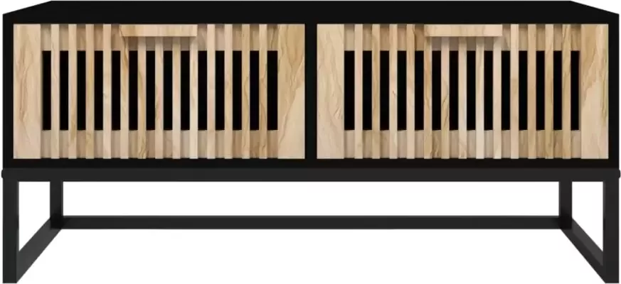 VidaXL -Salontafel-80x40x35-cm-bewerkt-hout-en-ijzer-zwart - Foto 4