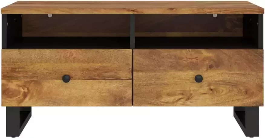 VidaXL -Salontafel-80x54x40-cm-massief-mangohout-en-bewerkt-hout - Foto 4