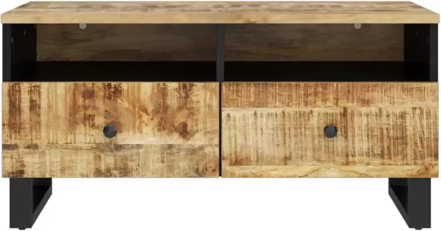 VidaXL -Salontafel-80x54x40-cm-massief-mangohout-en-bewerkt-hout - Foto 4