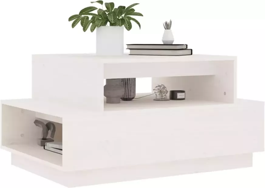 VidaXL -Salontafel-80x55x40 5-cm-massief-grenenhout-wit - Foto 4