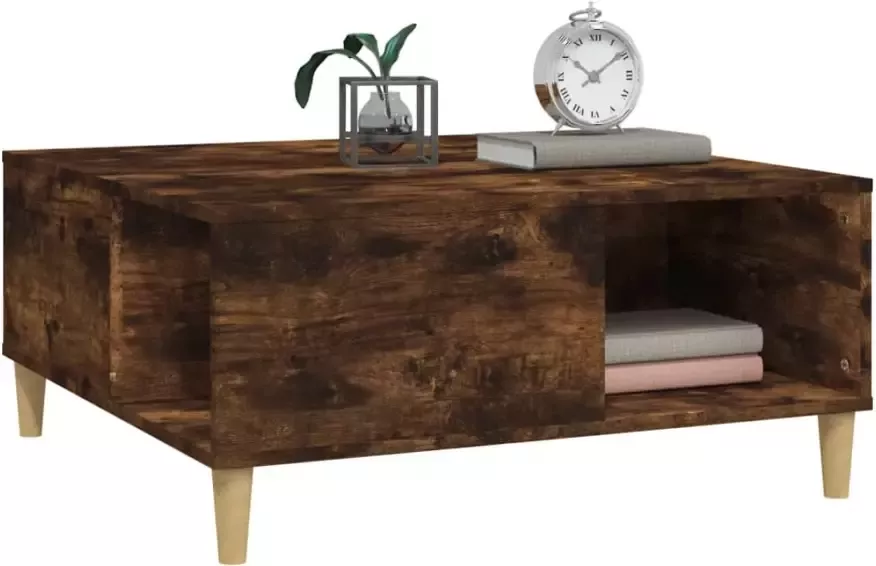 VidaXL -Salontafel-80x80x36 5-cm-bewerkt-hout-gerookt-eikenkleurig - Foto 3