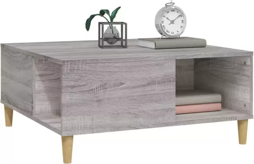 VidaXL -Salontafel-80x80x36 5-cm-bewerkt-hout-grijs-sonoma-eikenkleurig - Foto 4