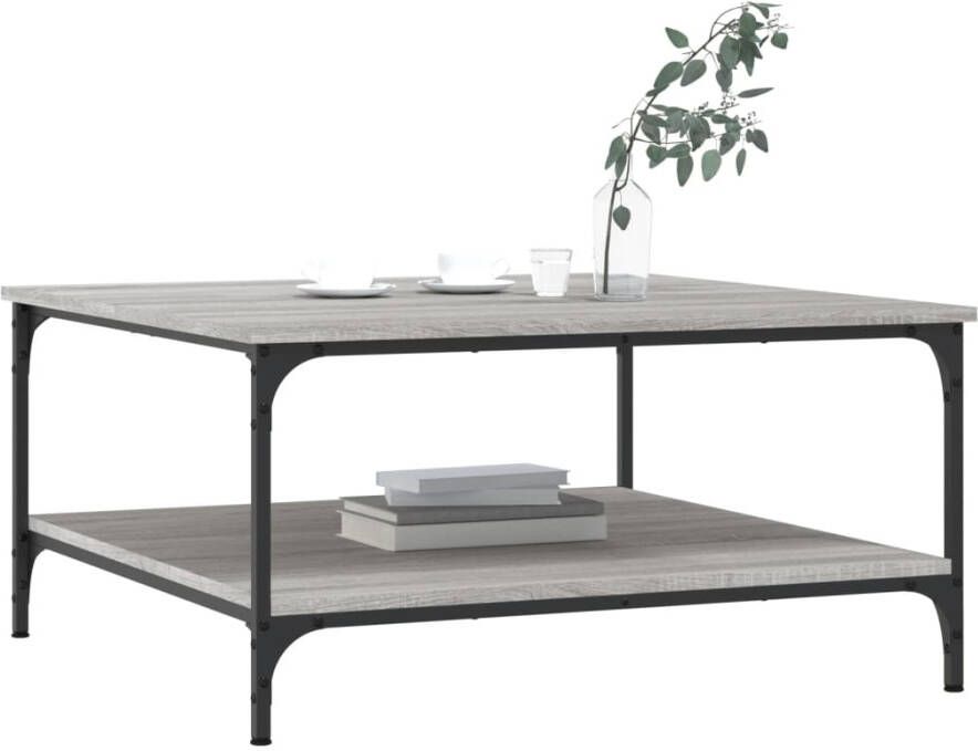 VidaXL -Salontafel-80x80x40-cm-bewerkt-hout-grijs-sonoma-eikenkleurig - Foto 3