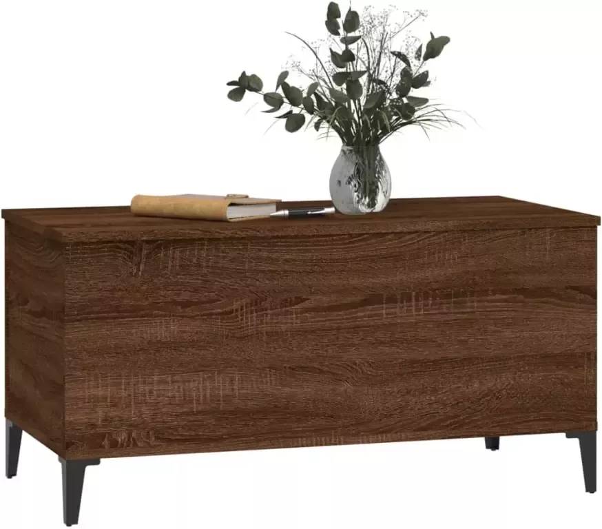 VidaXL -Salontafel-90x44 5x45-cm-bewerkt-hout-bruineikenkleurig