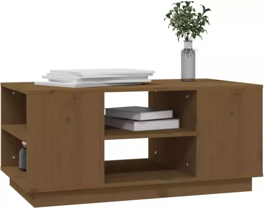 VidaXL -Salontafel-90x49x40 5-cm-massief-grenenhout-honingbruin - Foto 2