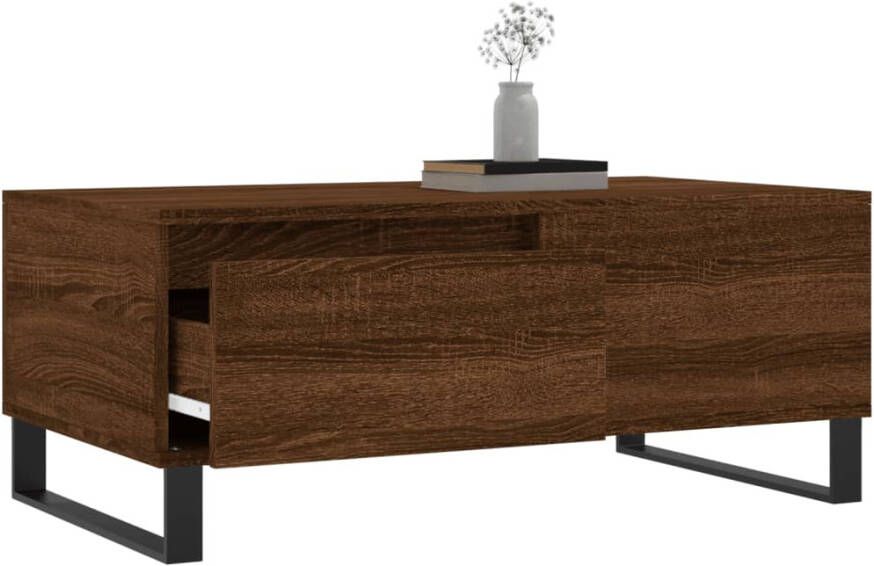 VidaXL -Salontafel-90x50x36 5-cm-bewerkt-hout-bruin-eikenkleur - Foto 3