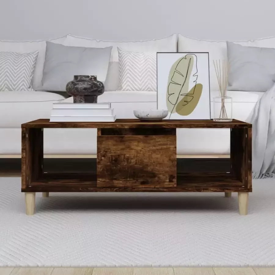 VidaXL -Salontafel-90x50x36 5-cm-bewerkt-hout-gerookt-eikenkleurig - Foto 5