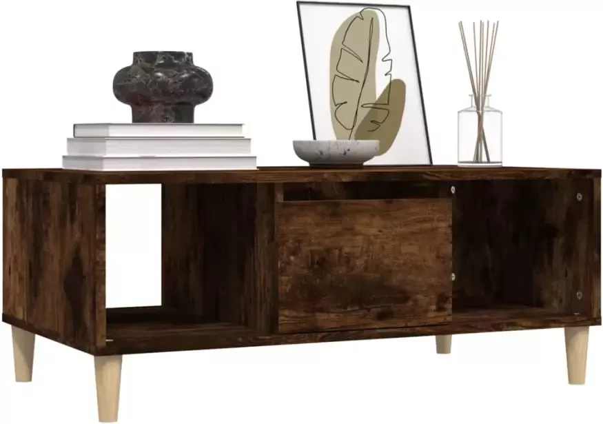 VidaXL -Salontafel-90x50x36 5-cm-bewerkt-hout-gerookt-eikenkleurig - Foto 4