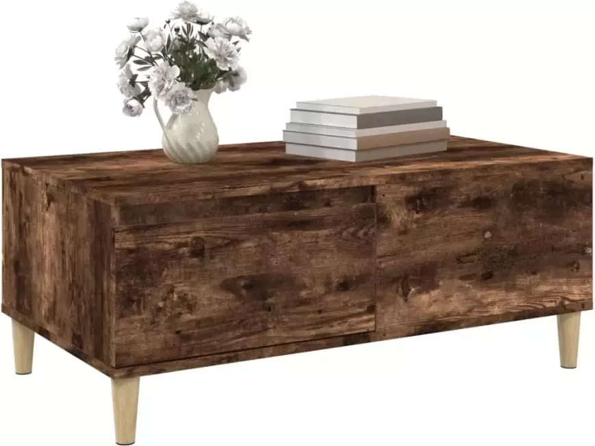 VidaXL -Salontafel-90x50x36 5-cm-bewerkt-hout-gerookt-eikenkleurig - Foto 4