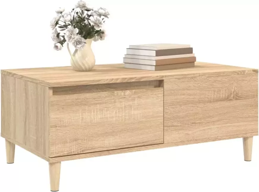 VidaXL -Salontafel-90x50x36 5-cm-bewerkt-hout-sonoma-eikenkleurig - Foto 4