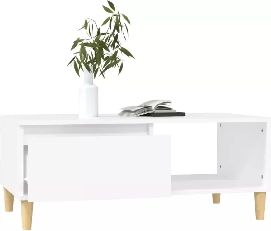 VIDAXL Salontafel 90x50x36 5 cm bewerkt hout wit