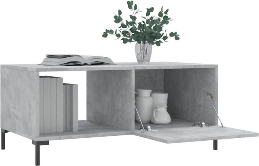 Prolenta Premium INFIORI Salontafel 90x50x40 cm bewerkt hout betongrijs - Foto 4