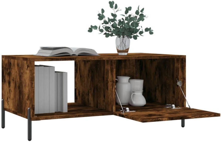 Prolenta Premium INFIORI Salontafel 90x50x40 cm bewerkt hout gerookt eikenkleurig - Foto 4