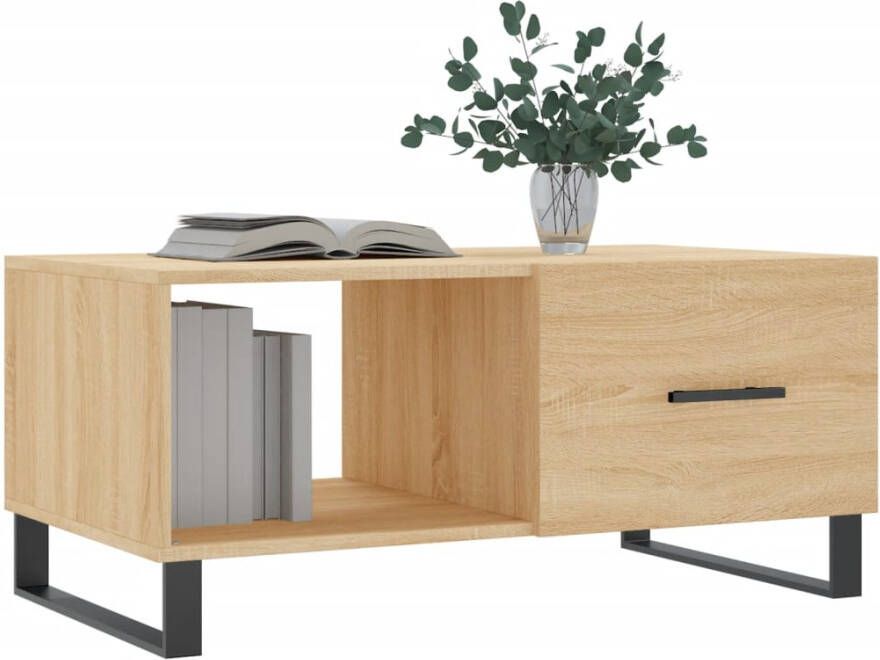 Prolenta Premium INFIORI Salontafel 90x50x40 cm bewerkt hout sonoma eikenkleurig - Foto 5