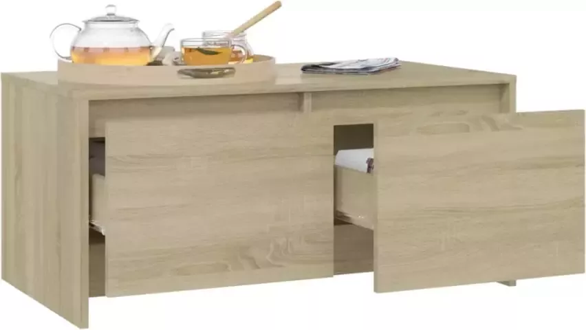 VidaXL -Salontafel-90x50x41 5-cm-bewerkt-hout-sonoma-eikenkleurig - Foto 5