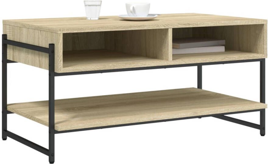 VidaXL -Salontafel-90x50x45-cm-bewerkt-hout-sonoma-eikenkleurig - Foto 2