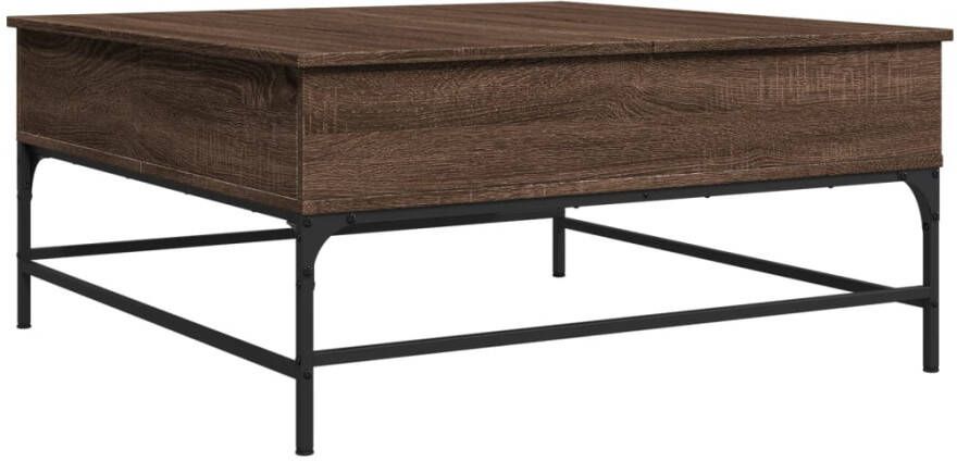 VidaXL -Salontafel-95x95x45-cm-bewerkt-hout-en-metaal-bruin-eikenkleur - Foto 5