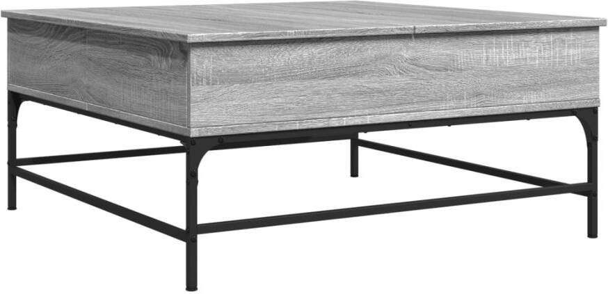 VidaXL -Salontafel-95x95x45-cm-bewerkt-hout-en-metaal-grijs-sonoma - Foto 6