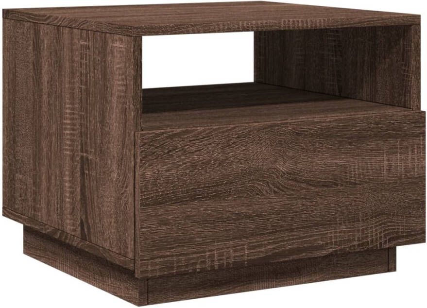 VidaXL -Salontafel-met-LED-verlichting-50x49x40-cm-bruineikenkleurig - Foto 2