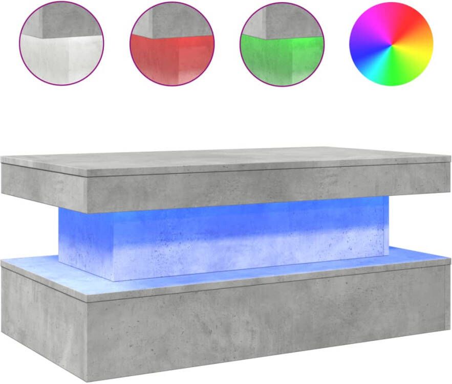 VidaXL -Salontafel-met-LED-verlichting-90x50x40-cm-betongrijs - Foto 6