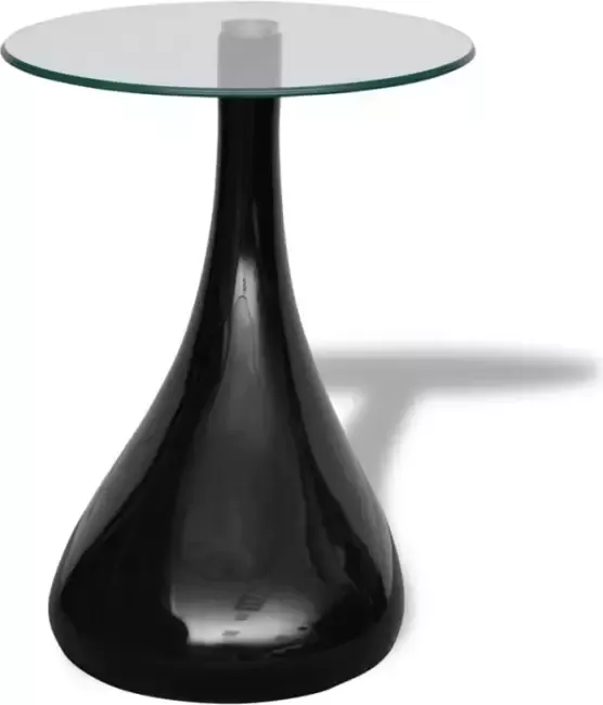 VidaXL -Salontafel-met-rond-glazen-tafelblad-hoogglans-zwart - Foto 4