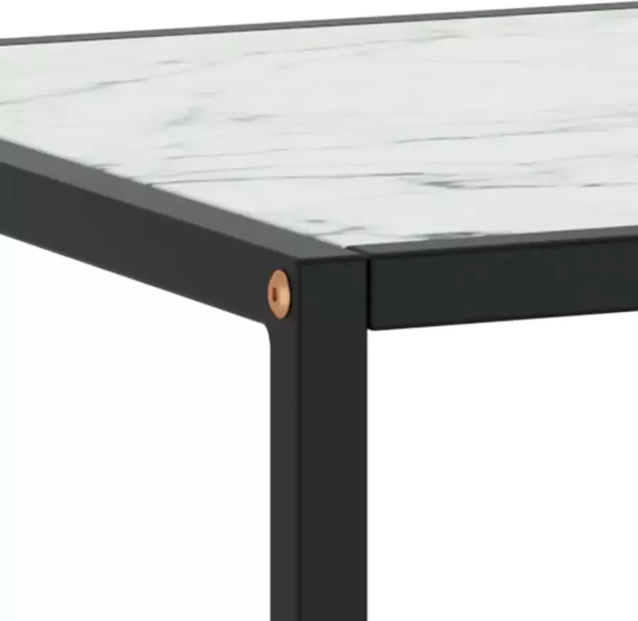 VidaXL -Salontafel-met-wit-marmerglas-90x90x50-cm-zwart - Foto 1