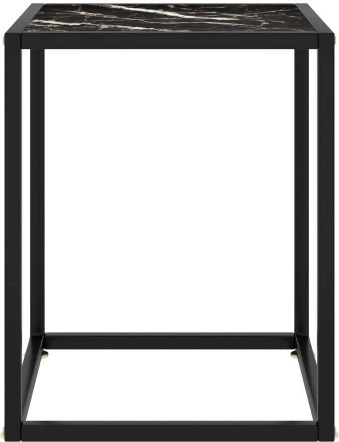 VidaXL -Salontafel-met-zwart-marmerglas-40x40x50-cm-zwart - Foto 4