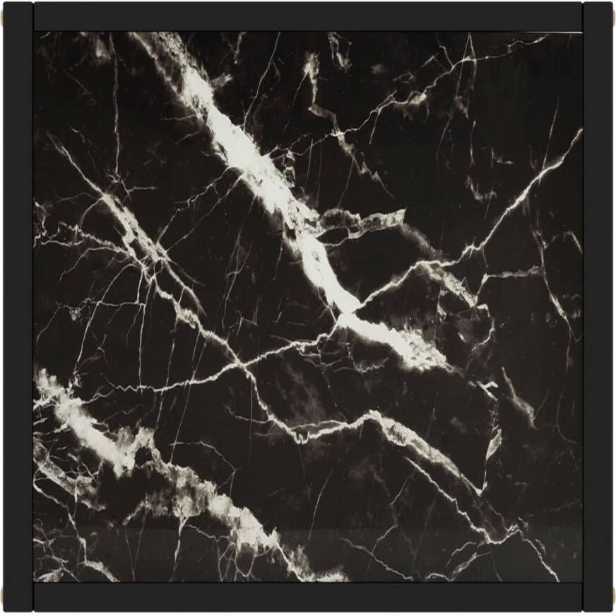 VidaXL -Salontafel-met-zwart-marmerglas-40x40x50-cm-zwart - Foto 2