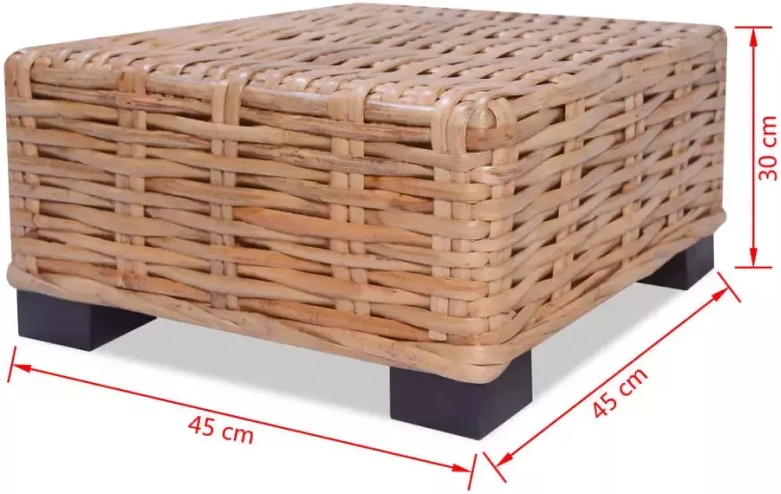 VidaXL -Salontafel-natuurlijk-rattan-45x45x30-cm - Foto 3