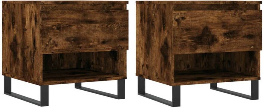 VidaXL -Salontafels-2-st-50x46x50-cm-bewerkt-hout-gerookt-eikenkleurig - Foto 6